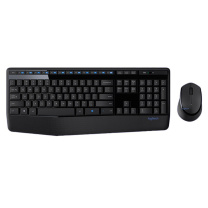 罗技 Logitech 无线办公键鼠套装 全尺寸带手托 MK346P USB接口 (黑色) (MK345同款)