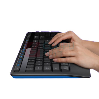 罗技 Logitech 无线办公键鼠套装 全尺寸带手托 MK346P USB接口 (黑色) (MK345同款)
