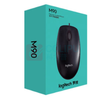 罗技 Logitech 有线鼠标 M90 黑色 