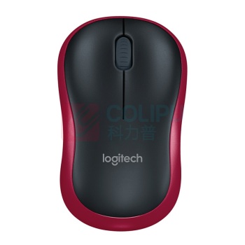 罗技 Logitech 无线鼠标 M185 带2.4G接收器-USB (黑色红边)