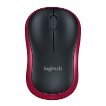 罗技 Logitech 无线鼠标 M185 带2.4G接收器-USB (黑色红边)