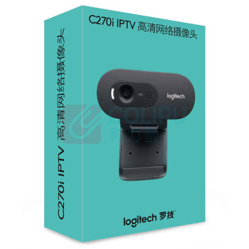 罗技 Logitech 网络摄像头 C270i USB接口 (黑色)