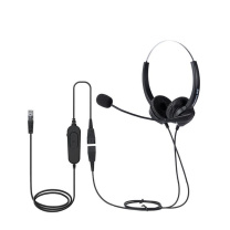 纽曼 Newmine 双耳RJ9水晶头话务耳机 支持调音 NM-HW200D-Q8X (黑色)