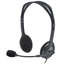 罗技 Logitech 立体声头戴式有线耳麦 H110 3.5mm双插接口