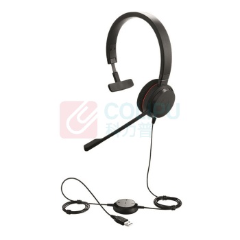捷波朗 统一通信耳麦 EVOLVE 20 MS Mono 单耳 USB接口 可调音量/闭音/挂接/降噪 微软认证