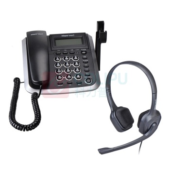 北恩 HION 双耳话务耳麦电话机套装 V200H 含FOR700D (黑色) 清晰的语音通信,麦克风防噪音
