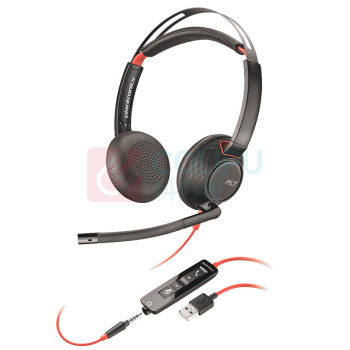 缤特力 poly 头戴式双耳降噪耳麦 Blackwire C5220 USB+3.5mm接口