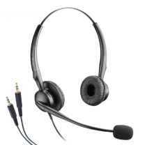 缤特力 plantronics 呼叫中心话务耳机 SP8-3.5mm头戴式 适用于PC电脑(2*3.5mm双插头) 客服办公降噪耳麦 