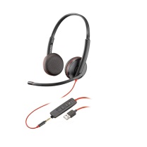缤特力 poly 双耳降噪耳机 C3225 USB+3.5毫米双接口