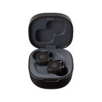 铁三角 audio-technica 真无线蓝牙耳机 SQ1TW (曜石黑) 入耳式音乐运动防水 兼容苹果华为小米手机