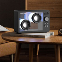 飞利浦 PHILIPS 高端无线透明蓝牙音响2025新款台式电脑桌面氛围灯光音箱低音炮送男女礼物 TAS2600 (暗夜黑)