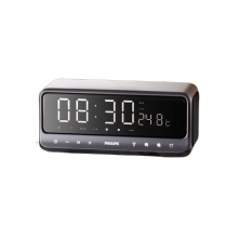 飞利浦 PHILIPS 蓝牙音箱闹钟镜面全屏迷你便携 TAS3609 (黑)