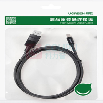 绿联 UGREEN Mini DP转DP1.4版转接线 DP117 1.5米 (黑色) 电竞级8K60hz雷电口高清视频转换器线适用苹果微软Surface笔记本接显示器