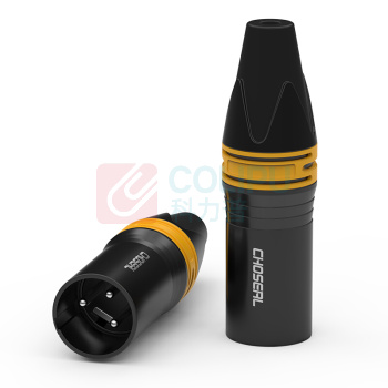 秋叶原 CHOSEAL 卡侬公头高保真音频接头 QD2003B QD2003B 4个/盒 (黑色)