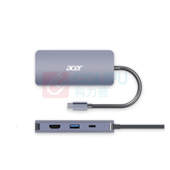 宏碁 acer type-c扩展坞 usb-c转hdmi转接头苹果MacBook华为电脑iPadPro转换器4K投屏拓展坞 六合一带读卡器 HY41-T6