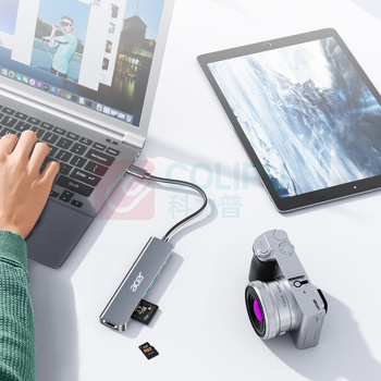 宏碁 acer type-c扩展坞 usb-c转hdmi转接头苹果MacBook华为电脑iPadPro转换器4K投屏拓展坞 六合一带读卡器 HY41-T6