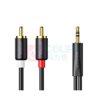 绿联 UGREEN 音频线 90656 AV195 10米 一分二3.5mm转双莲花头2RCA