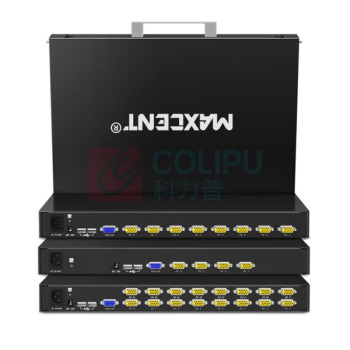 麦森特 MAXCENT KVM切换器 CL-1708D 分辨率:1920x1080:输入:VGAx8路 17.3英寸显示屏 兼容各类计算机平台