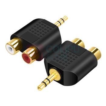 一叶兰 DC3.5公转双莲花母头音频转接头线 3.5mm 一分二2RCA母转换插头