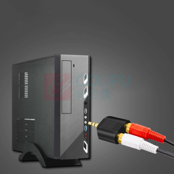 一叶兰 DC3.5公转双莲花母头音频转接头线 3.5mm 一分二2RCA母转换插头