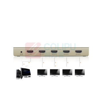 绿联 UGREEN HDMI视频信号分配器 40277 一进四出 支持4K高清分辨率3840×2160