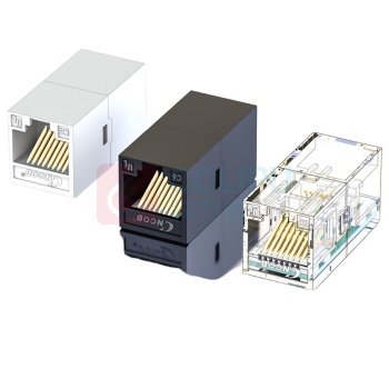 CNCOB 网线转接头 CN-ZT2002/B-6 (黑色) 接口类型:RJ45 规格:31.6×16.1×14.5mm