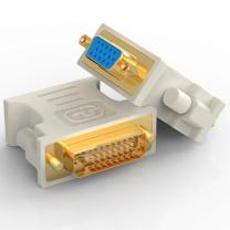 毕亚兹 DVI公转VGA母转接头 DVI-I/DVI24+5高清转换器连接线 TT1 (白)