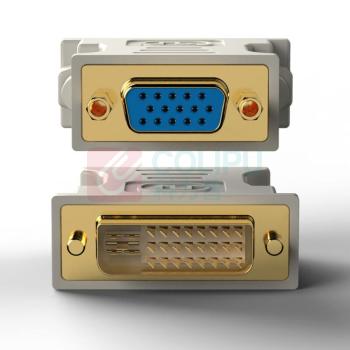 毕亚兹 DVI公转VGA母转接头 DVI-I/DVI24+5高清转换器连接线 TT1 (白)