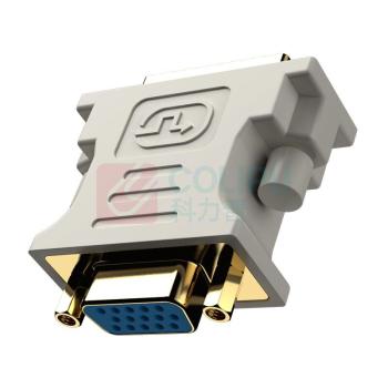 毕亚兹 DVI公转VGA母转接头 DVI-I/DVI24+5高清转换器连接线 TT1 (白)