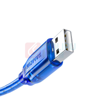 山泽 SAMZHE USB延长线usb2.0数据连接线公对母 BL-915 1.5米 AM/AF电脑U盘鼠标键盘读卡器加长线透明蓝