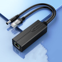 NVV 百兆POE分离器 NPOE-F12M 隔离型供电模块一拖二48V转12V1.2A全兼容监控交换机网络摄像机监控转接头