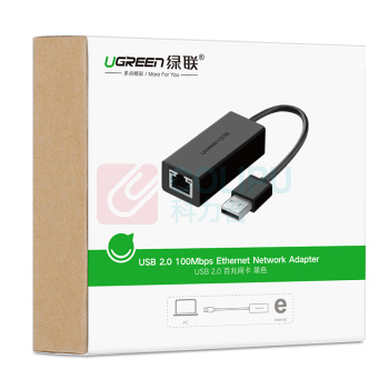绿联 UGREEN USB集线器 20254 CR110 USB2.0百兆有线网卡 USB转RJ45接口