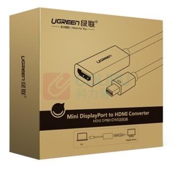 绿联 UGREEN Mini DP转HDMI转换器 10461 MD112 MD112 0.18米 (黑色)