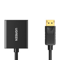 绿联 UGREEN DP转VGA转换器 不带音频 20414 DP106 分辨率:1920*1080 (黑色)