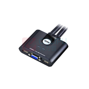 ATEN 宏正 KVM切换器2口VGA视频切屏器 CS22U 2进1出 2端口带线式USB
