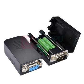悦常盛 VGA免焊接头 VGA3+9公头 螺杆 配外壳 公对母 对接头