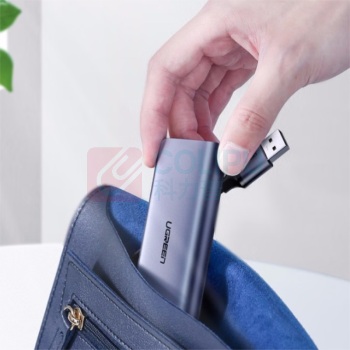 绿联 UGREEN USB3.0分线器 60719 HUB延长线网口转换器RJ45网线接口扩展坞带安卓供电 (深空灰)
