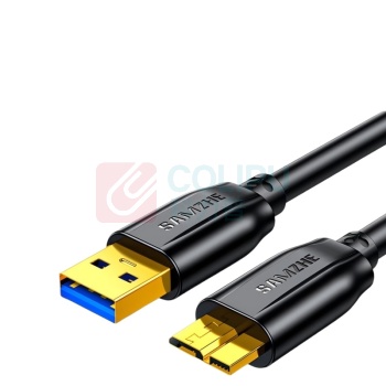 山泽 SAMZHE MicroUSB3.0高速传输移动硬盘数据线 UM-10 支持西数希捷东芝硬盘盒连接线 1米