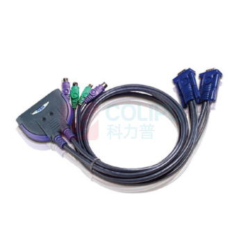 ATEN 宏正 多电脑KVM切换器 2口PS/2圆口键鼠切换 CS62S 2进1出
