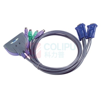 ATEN 宏正 多电脑KVM切换器 2口PS/2圆口键鼠切换 CS62S 2进1出