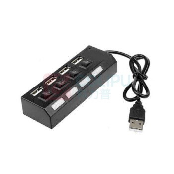 酷比客 L-CUBIC USB2.0集线器 LCHB02BBK 4口 (黑色) 带开关