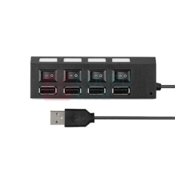 酷比客 L-CUBIC USB2.0集线器 LCHB02BBK 4口 (黑色) 带开关