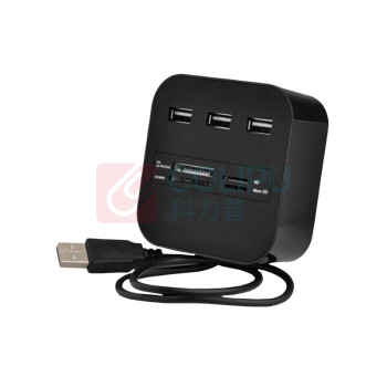 酷比客 L-CUBIC USB2.0集线器 LCHC01BK 3口 (黑色) 带读卡器