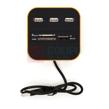 酷比客 L-CUBIC USB2.0集线器 LCHC01OR 3口 (橙色) 带读卡器