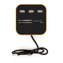 酷比客 L-CUBIC USB2.0集线器 LCHC01OR 3口 (橙色) 带读卡器