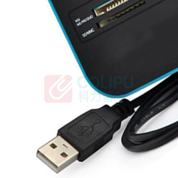 酷比客 L-CUBIC USB2.0集线器 LCHC01BU 3口 (蓝色) 带读卡器