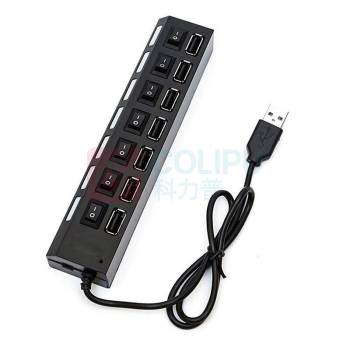 酷比客 L-CUBIC USB2.0集线器 LCHB18BBK 7口 (黑色) 带开关