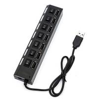酷比客 L-CUBIC USB2.0集线器 LCHB18BBK 7口 (黑色) 带开关