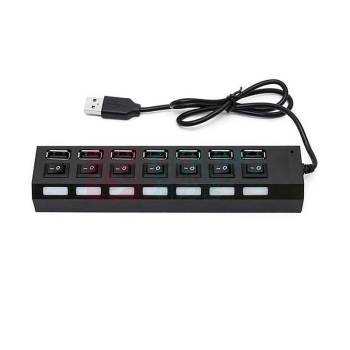 酷比客 L-CUBIC USB2.0集线器 LCHB18BBK 7口 (黑色) 带开关