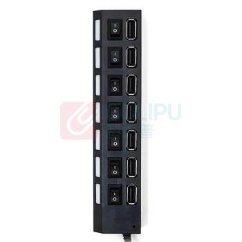 酷比客 L-CUBIC USB2.0集线器 LCHB18BBK 7口 (黑色) 带开关